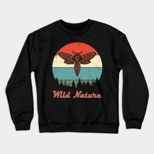 Wild Nature Moth Brown Abstract Sunset Crewneck Sweatshirt